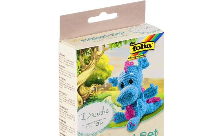 folia Mini-Häkelset " Drache " - zum Selberhäkeln