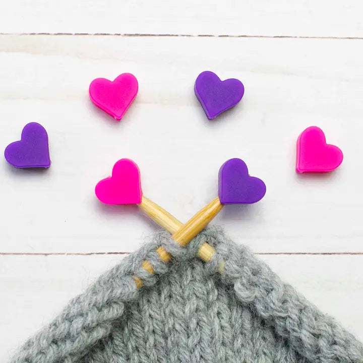 Fox & Pine - Maschenstopper - Herzen in rosa und lila